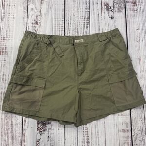 Columbia PFG 3X Green Cargo Fishing Shorts Mesh Pockets Belted 5” Inseam